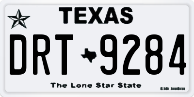 TX license plate DRT9284