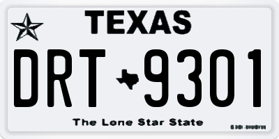 TX license plate DRT9301