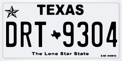 TX license plate DRT9304