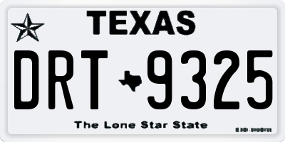TX license plate DRT9325