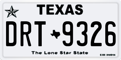 TX license plate DRT9326