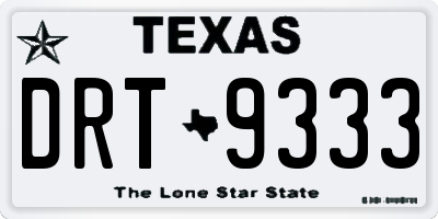 TX license plate DRT9333