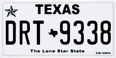 TX license plate DRT9338