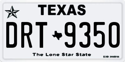 TX license plate DRT9350