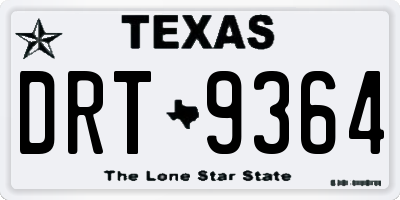 TX license plate DRT9364