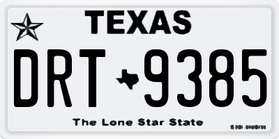 TX license plate DRT9385