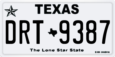 TX license plate DRT9387