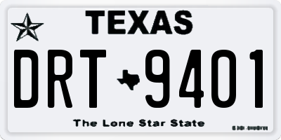 TX license plate DRT9401