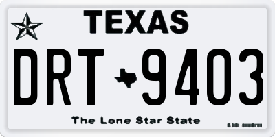 TX license plate DRT9403
