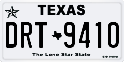 TX license plate DRT9410