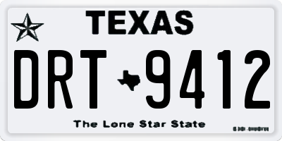 TX license plate DRT9412