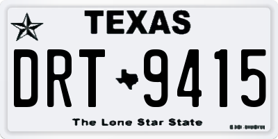 TX license plate DRT9415