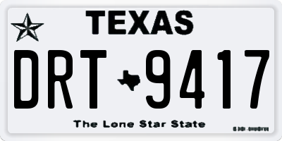 TX license plate DRT9417