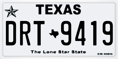 TX license plate DRT9419