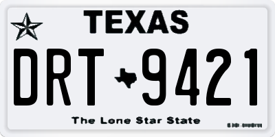 TX license plate DRT9421