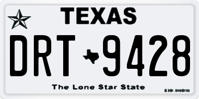 TX license plate DRT9428