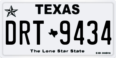 TX license plate DRT9434