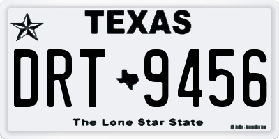 TX license plate DRT9456