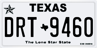 TX license plate DRT9460
