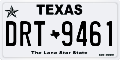 TX license plate DRT9461