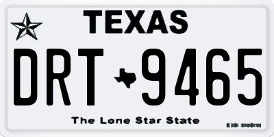TX license plate DRT9465