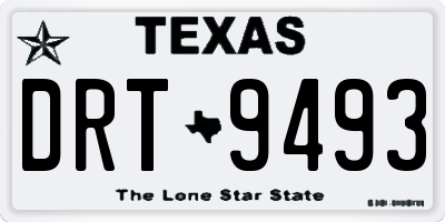 TX license plate DRT9493