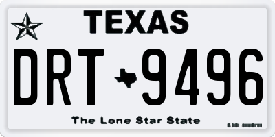 TX license plate DRT9496