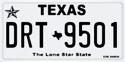 TX license plate DRT9501