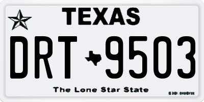 TX license plate DRT9503