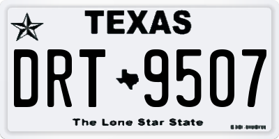 TX license plate DRT9507