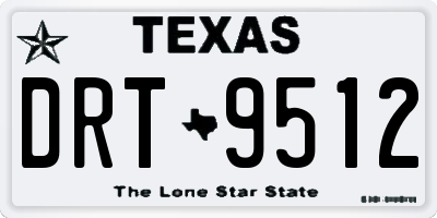 TX license plate DRT9512