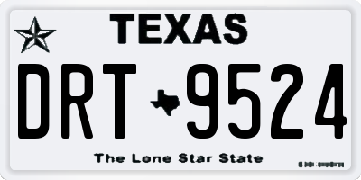 TX license plate DRT9524
