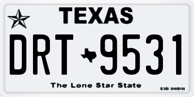TX license plate DRT9531