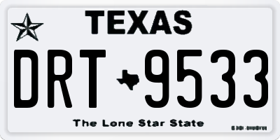 TX license plate DRT9533