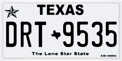 TX license plate DRT9535