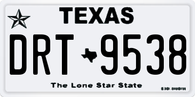 TX license plate DRT9538