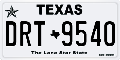 TX license plate DRT9540