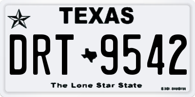 TX license plate DRT9542