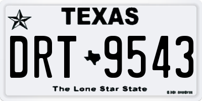 TX license plate DRT9543