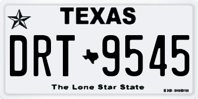 TX license plate DRT9545