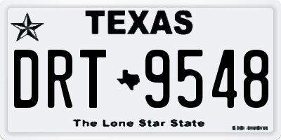 TX license plate DRT9548