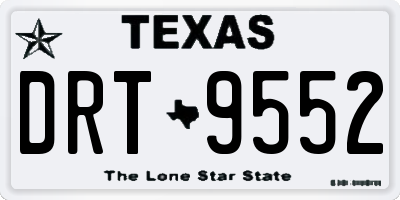 TX license plate DRT9552