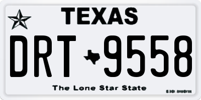 TX license plate DRT9558