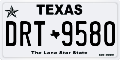 TX license plate DRT9580