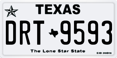 TX license plate DRT9593