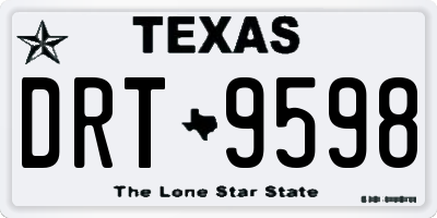 TX license plate DRT9598
