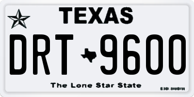 TX license plate DRT9600