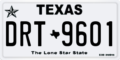 TX license plate DRT9601