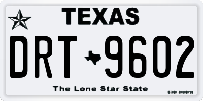 TX license plate DRT9602