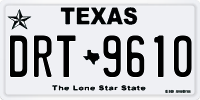 TX license plate DRT9610